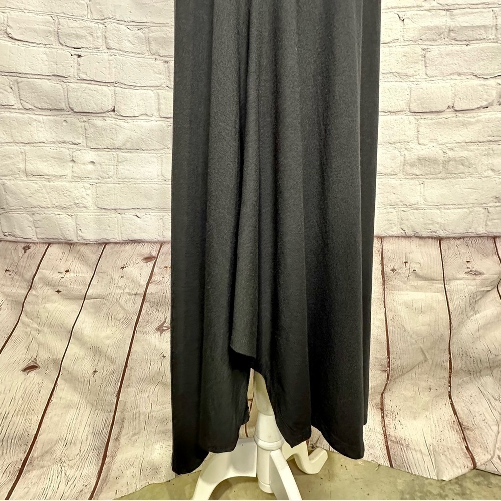 Eileen Fisher black 3/4 sleeve viscose dress - Picture 3 of 8